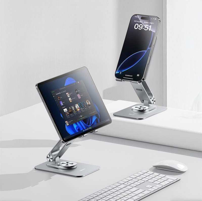 Recci RHO-M22 Adjustable Foldable 360 ​​Degree Rotating Phone and Tablet Stand - 5
