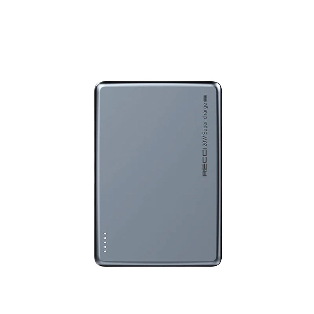 Recci RPB-W20 Taşınabilir Wireless Şarj ve PD Hızlı Şarj Özellikli Powerbank 15W 4900mAh - Mavi