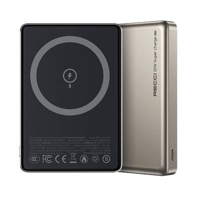 Recci RPB-W26 Armor Series Ultra Thin PD 20W Fast Charging Wireless Powerbank 15W 10000mAh - Recci