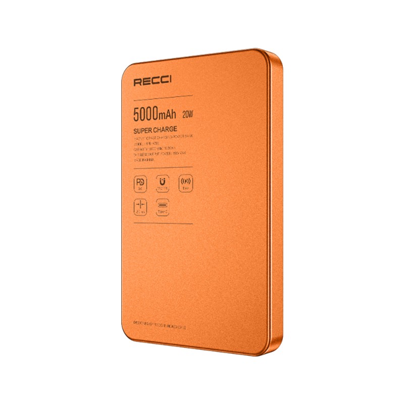 Recci RPB-W35 Ultra Slim PD 20W Fast Charging Wireless Powerbank 15W 5000mAh - 1