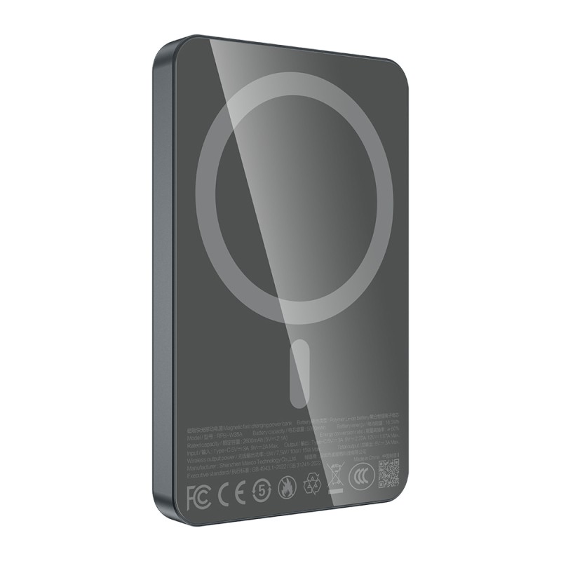 Recci RPB-W35A Ultra-Slim 5000mAh Wireless Power Bank with PD 20W Fast Charging & 15W Wireless Charging - 3