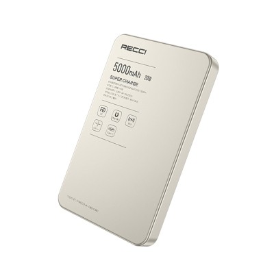 Recci RPB-W35A Ultra-Slim 5000mAh Wireless Power Bank with PD 20W Fast Charging & 15W Wireless Charging - 6