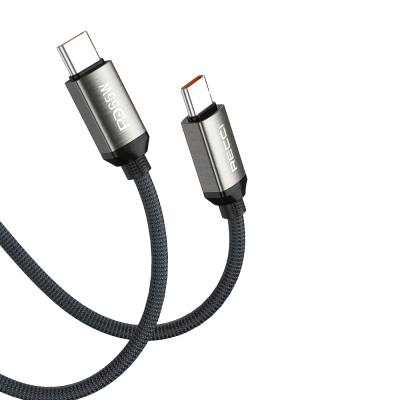 Recci RS35CC Type-C to Type-C PD 65W Örgü Tasarımlı Hızlı Şarj Özellikli Data ve Şarj Kablosu 1M - Recci