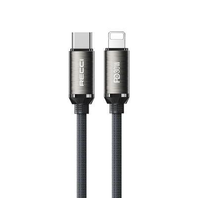 Recci RS35CL Type-C to Lightning PD 30W Örgü Tasarımlı Hızlı Şarj Özellikli Data ve Şarj Kablosu 1M - Recci