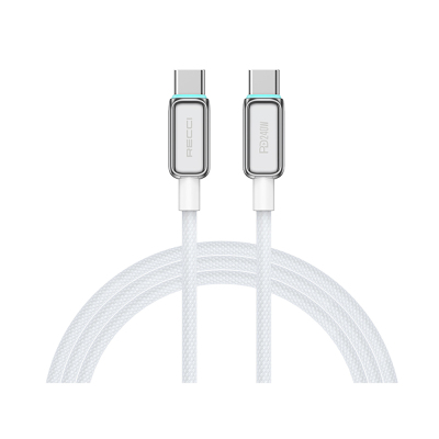 Recci RS42CC Lamp Display Serisi Type-C to Type-C PD 240W Hızlı Şarj Özellikli Data ve Şarj Kablosu 1.5M - Recci