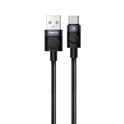 Recci RS50C USB-A to Type-C Braided Design Fast Charging Data and Charging Cable 1M - Recci