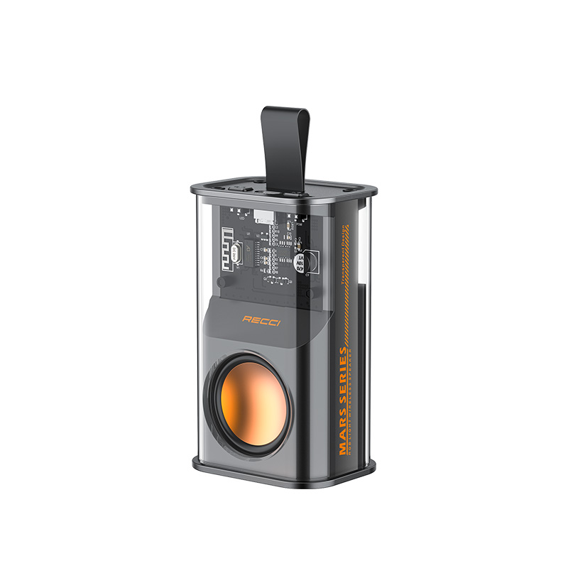 Recci RSK-W30 Mars Serisi Hi-Fi RGB Işıklı Wireless Bluetooth 5.3 Speaker Hoparlör 500mAh - Siyah