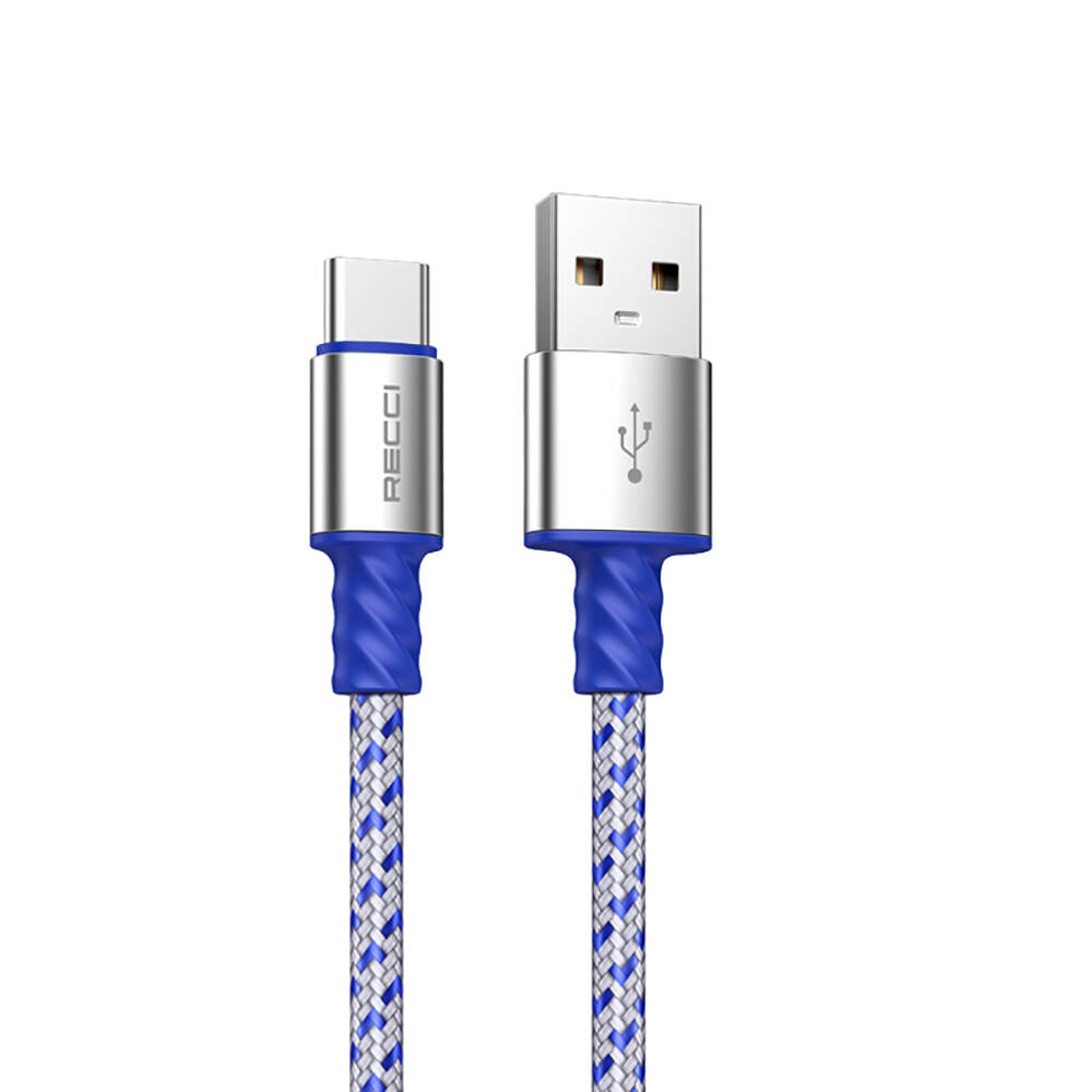 Recci RTC-N32C Instant Serisi USB-A to Type-C 3A Hızlı Şarj Özellikli Şarj ve Data Kablosu 1M - Gümüş