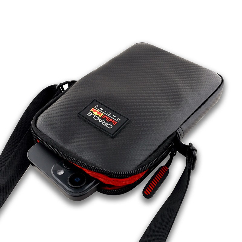 Redbull Original Licensed PU Carbon Fiber Design Cross Body Accessory Bag - 5