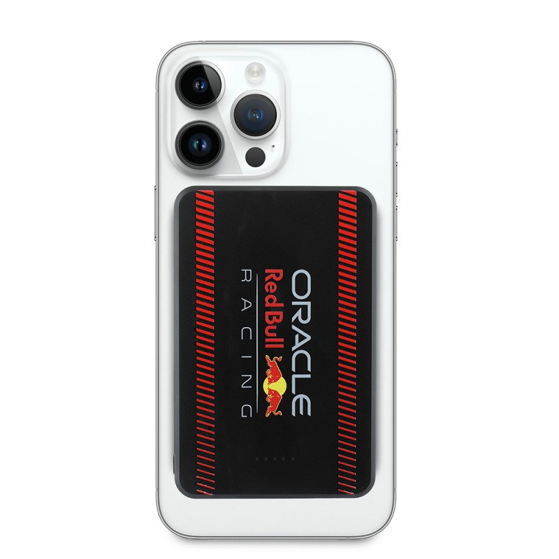 Redbull Orjinal Lisanslı M-safe Şarj Özellikli Dijital LED Göstergeli Kırmızı Şeritli Powerbank 5000mAh 15W - 3