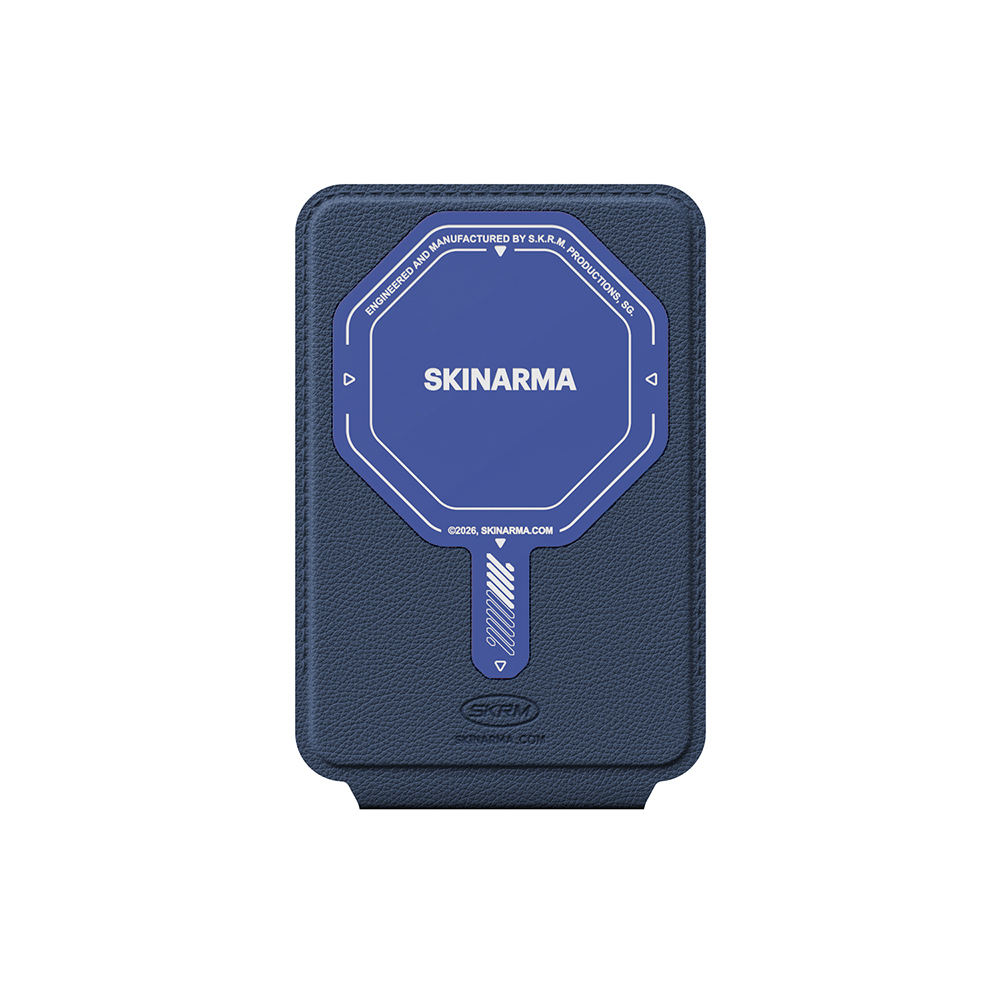 Skinarma Axis Serisi Foldable Stand Özellikli Deri Tasarımlı Kartlık - Lacivert