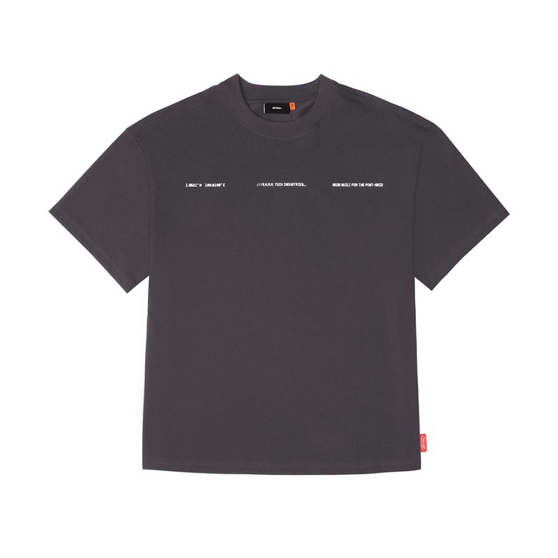 Skinarma Cypher Kısa Kollu Oversize Unisex Bisiklet Yaka Mor Tişört - 3