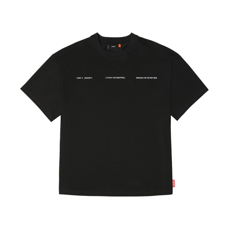 Skinarma Cypher Kısa Kollu Oversize Unisex Bisiklet Yaka Siyah Tişört - 4