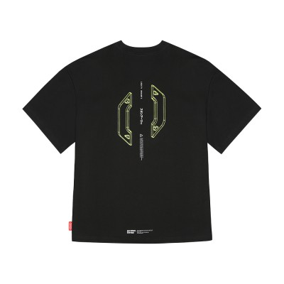 Skinarma Cypher Short Sleeve Oversize Unisex Crew Neck Black T-Shirt - 2