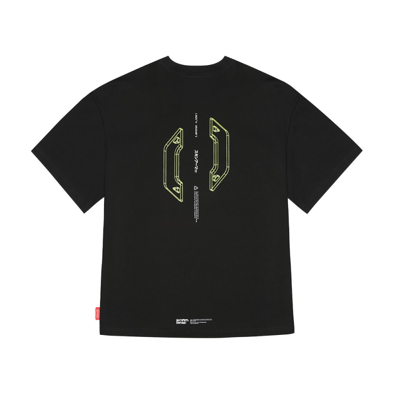 Skinarma Cypher Short Sleeve Oversize Unisex Crew Neck Black T-Shirt - 2