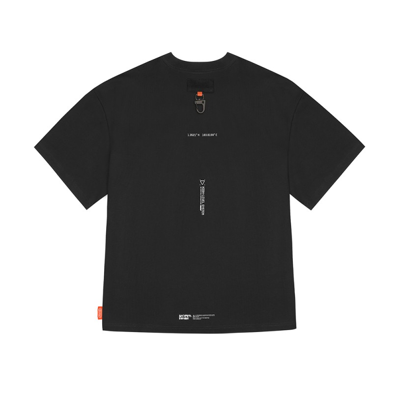 Skinarma Glitch Kısa Kollu Oversize Unisex Bisiklet Yaka Siyah Tişört - 6