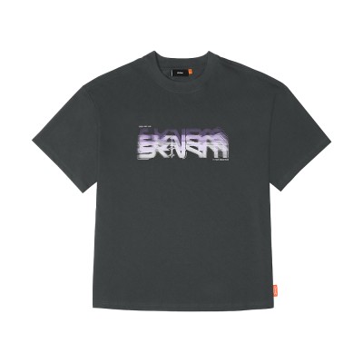 Skinarma Glitch Short Sleeve Oversize Unisex Crew Neck Grey T-Shirt - 1