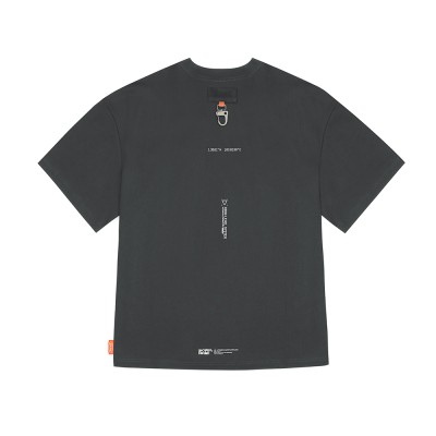 Skinarma Glitch Short Sleeve Oversize Unisex Crew Neck Grey T-Shirt - 6