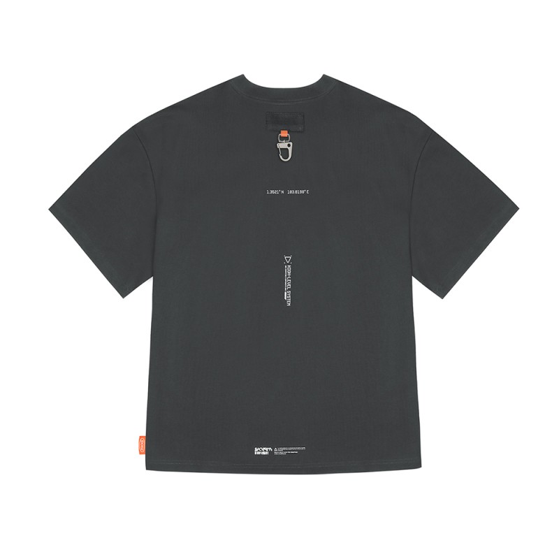 Skinarma Glitch Short Sleeve Oversize Unisex Crew Neck Grey T-Shirt - 6