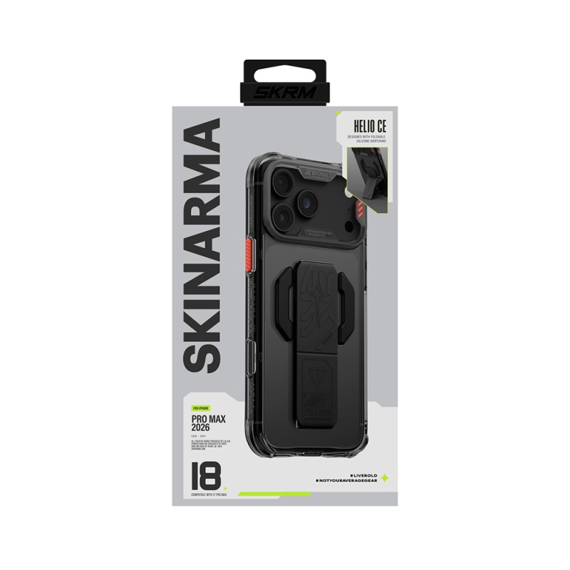 Skinarma Helio CE Mag Charge Case for Apple iPhone 18 Pro Max – Tech-Patterned Cover with MagSafe Charging & Stand - 35