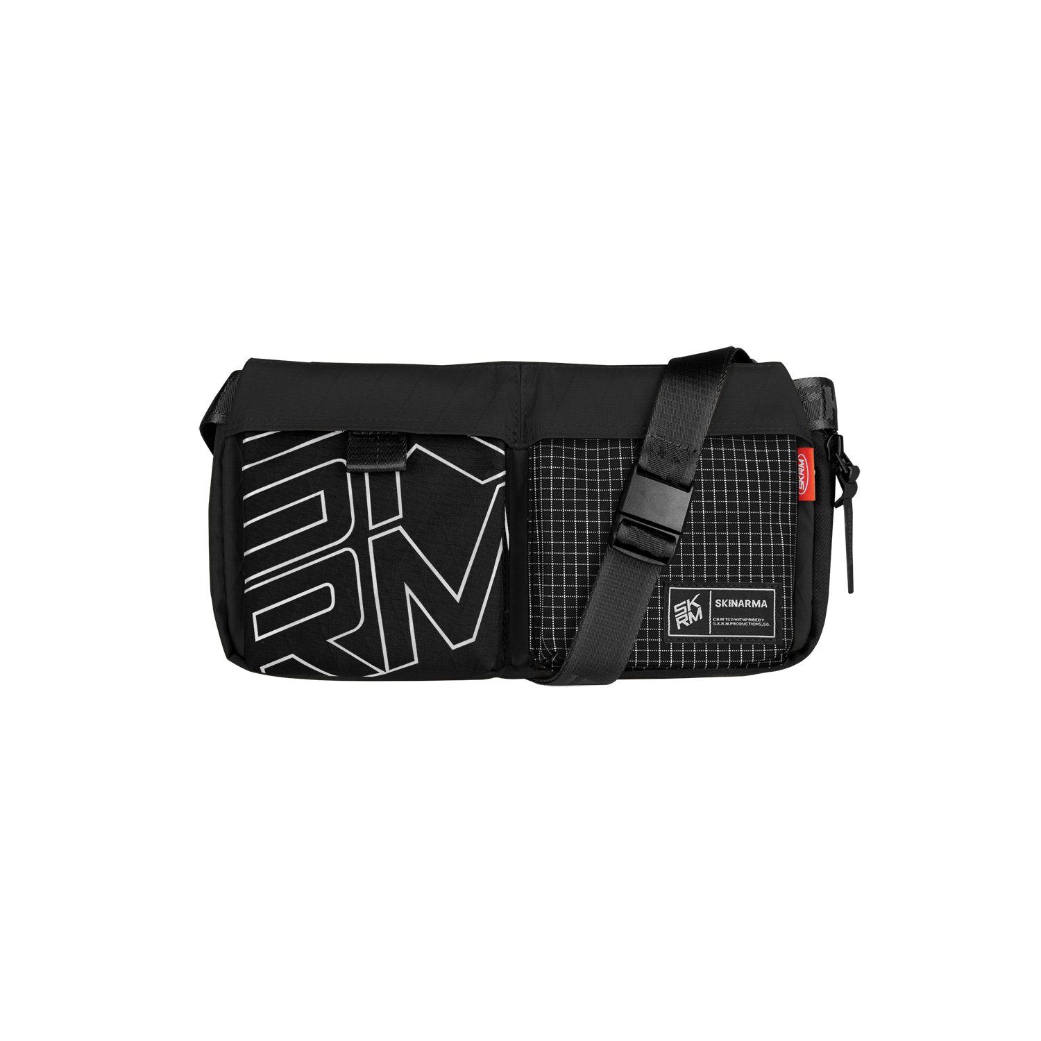 Skinarma Jager Naylon Scout Boyun Askı Kayışlı Çapraz Vücut Çantası - Siyah