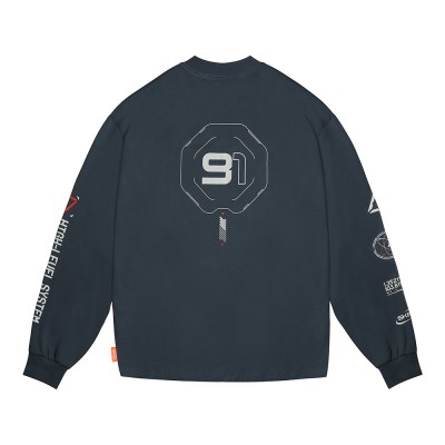 Skinarma Neptune Uzun Kollu Oversize Unisex Bisiklet Yaka Lacivert Sweatshirt - 6