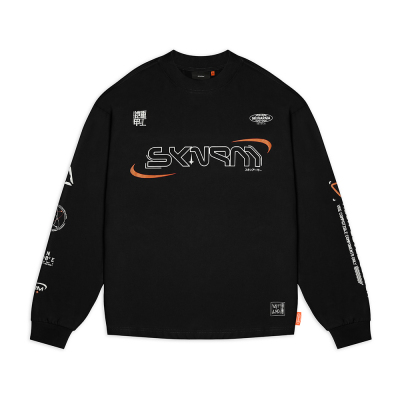 Skinarma Neptune Uzun Kollu Oversize Unisex Bisiklet Yaka Siyah Sweatshirt - Skinarma