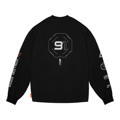 Skinarma Neptune Uzun Kollu Oversize Unisex Bisiklet Yaka Siyah Sweatshirt - 4