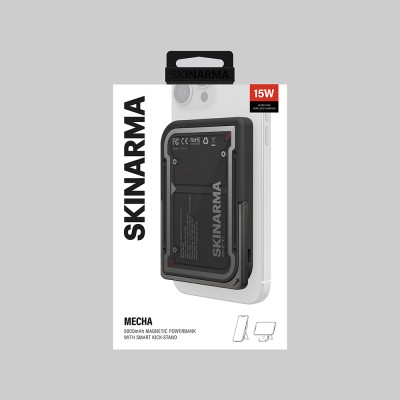 Skinarma Nexus Mecha Kablosuz ve PD Hızlı Şarj Özellikli Metal Standlı Taşınabilir Powerbank 20W 5000mAh - 15