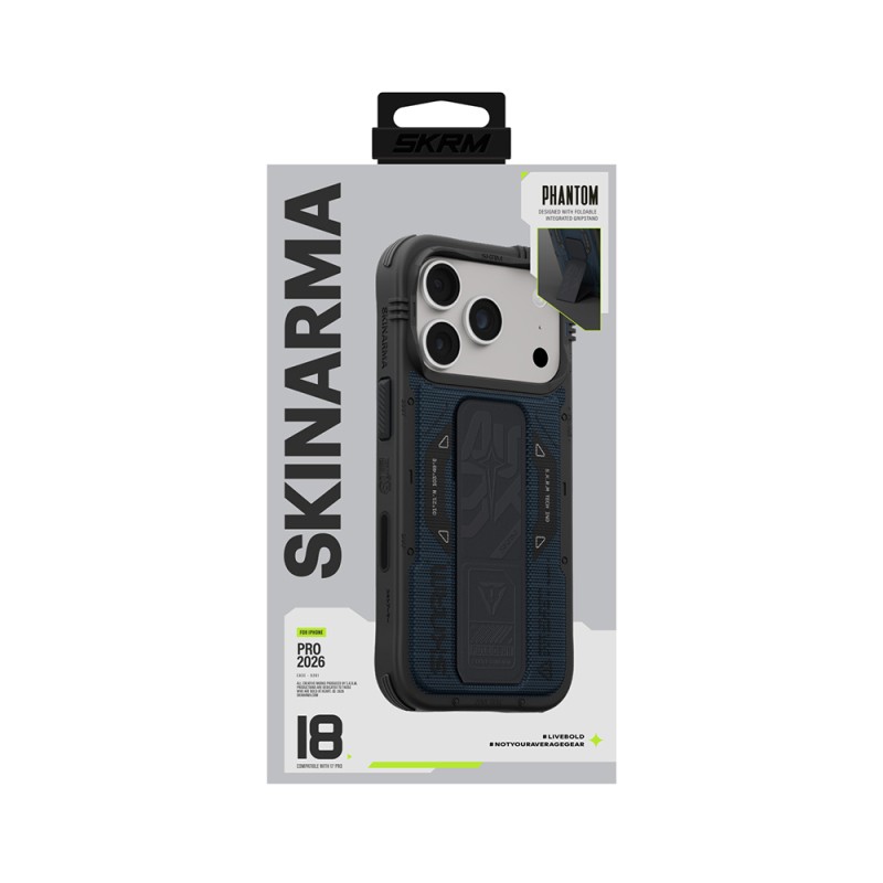 SkinArma Phantom Case for Apple iPhone 18 Pro Max – M-Safe Charging Compatible, Airbag Design, with Stand - 24