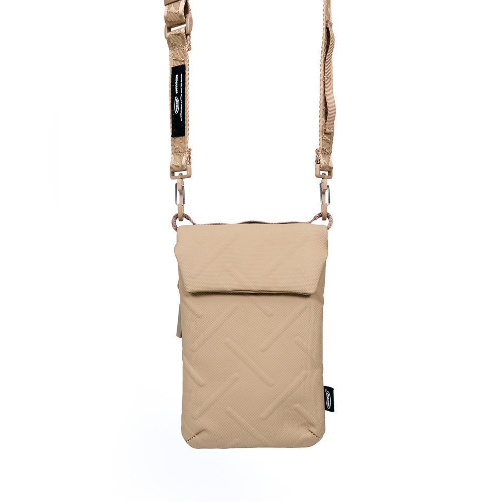 Skinarma Sling Pouch Juno Cross-Hatch Desenli Naylon Scout Boyun Askı Kayışlı Çapraz Vücut Çantası - Haki
