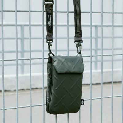 Skinarma Sling Pouch Juno Cross-Hatch Patterned Nylon Scout Neck Strap Cross Body Bag - 11