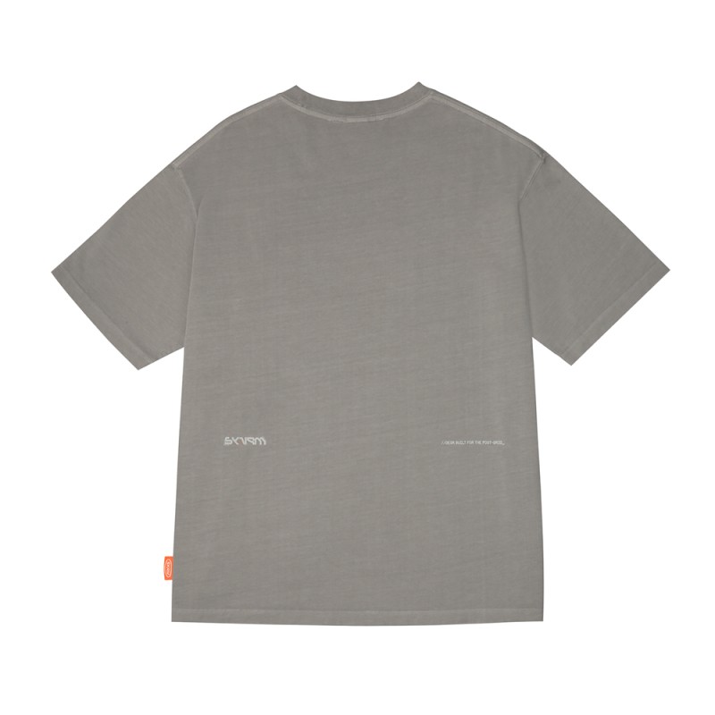 Skinarma Sonar Kısa Kollu Oversize Unisex Bisiklet Yaka Açık Gri Tişört - 5