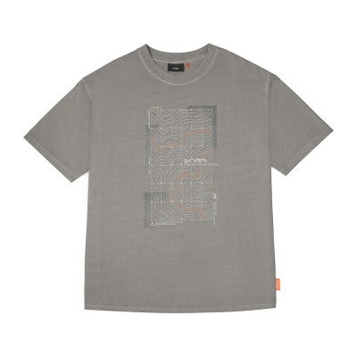 Skinarma Sonar Kısa Kollu Oversize Unisex Bisiklet Yaka Açık Gri Tişört - 3