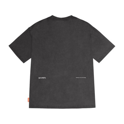 Skinarma Sonar Kısa Kollu Oversize Unisex Bisiklet Yaka Gri Tişört - 5