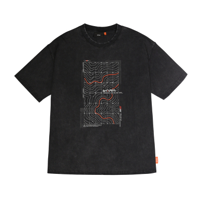 Skinarma Sonar Kısa Kollu Oversize Unisex Bisiklet Yaka Siyah Tişört - Skinarma