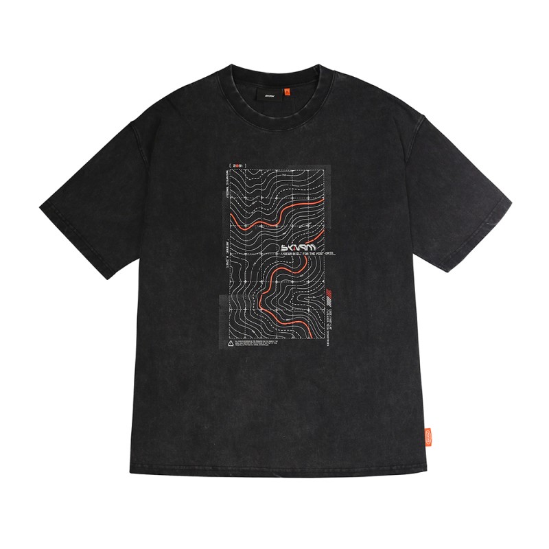 Skinarma Sonar Short Sleeve Oversize Unisex Crew Neck Black T-Shirt - 1
