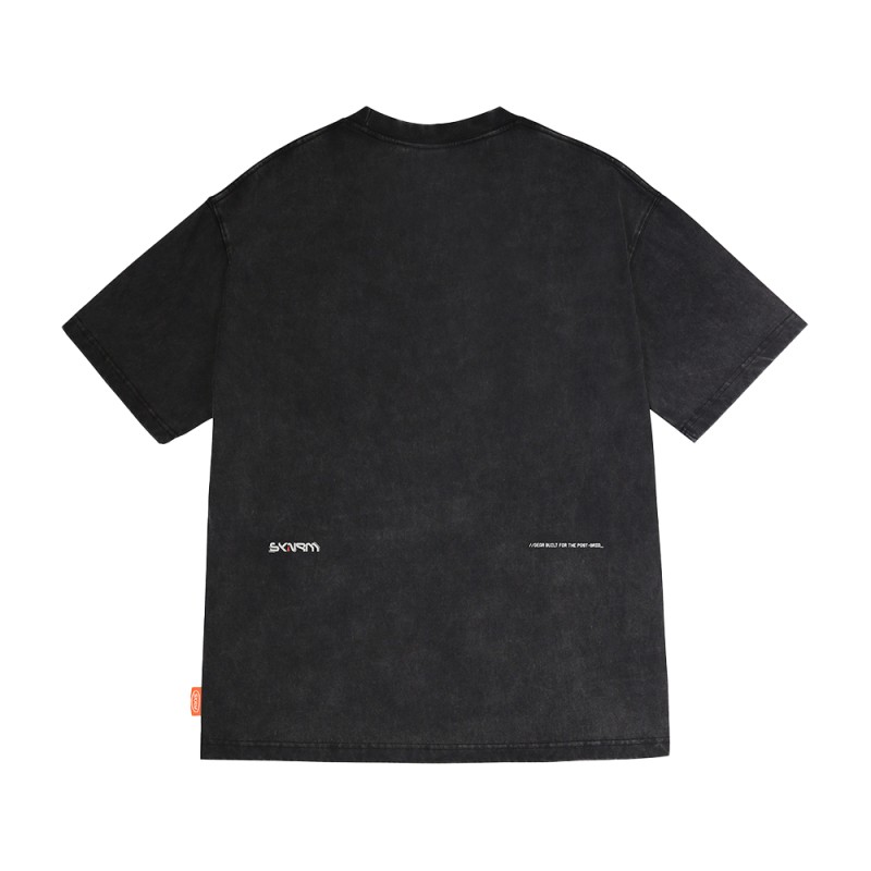 Skinarma Sonar Short Sleeve Oversize Unisex Crew Neck Black T-Shirt - 5