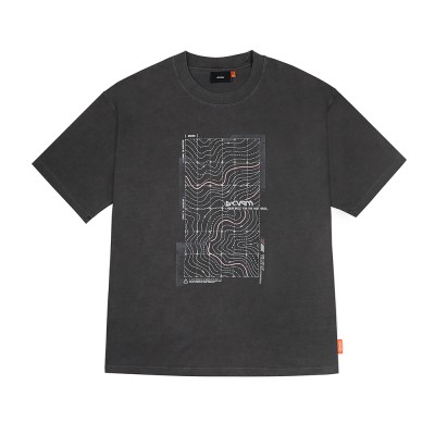 Skinarma Sonar Short Sleeve Oversize Unisex Crew Neck Grey T-Shirt - 1