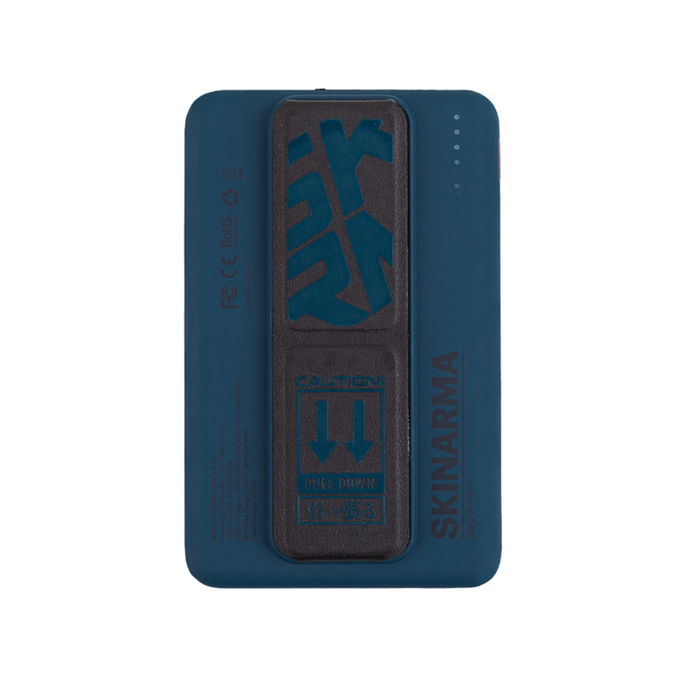 SkinArma Spunk Taşınabilir Wireless Şarj ve PD Hızlı Şarj Özellikli Powerbank 15W 5000mAh - Mavi