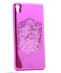 Sony Xperia E5 Case Zore Lazer Çiçekli Sıvılı Silicon - Zore