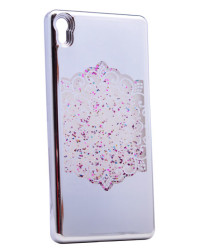 Sony Xperia XA Ultra Kılıf Zore Lazer Çiçekli Sıvılı Silikon - Zore