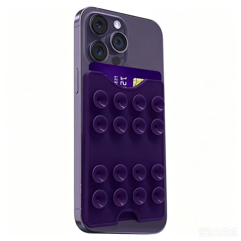 Square Kiss Design 04 Suction Cup Silicone Card Holder - 15