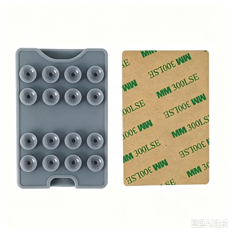 Square Kiss Design 04 Suction Cup Silicone Card Holder - 4
