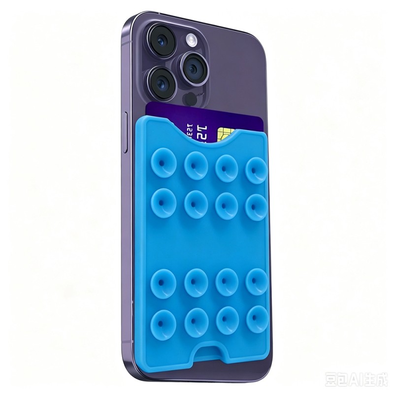 Square Kiss Design 04 Suction Cup Silicone Card Holder - 18