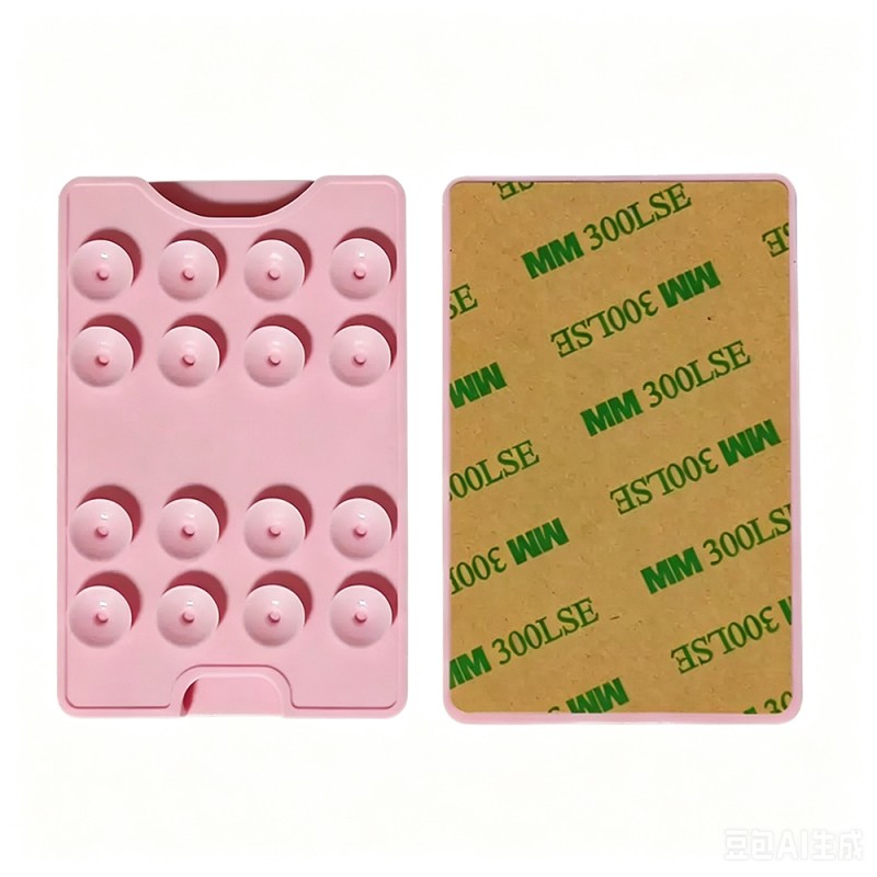 Square Kiss Design 04 Suction Cup Silicone Card Holder - 7