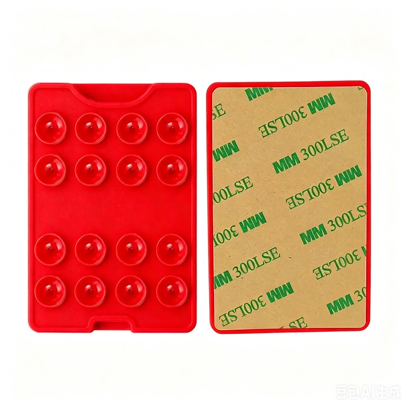 Square Kiss Design 04 Suction Cup Silicone Card Holder - 9