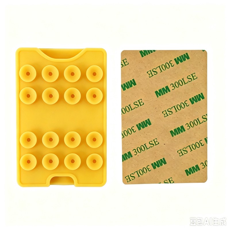 Square Kiss Design 04 Suction Cup Silicone Card Holder - 12