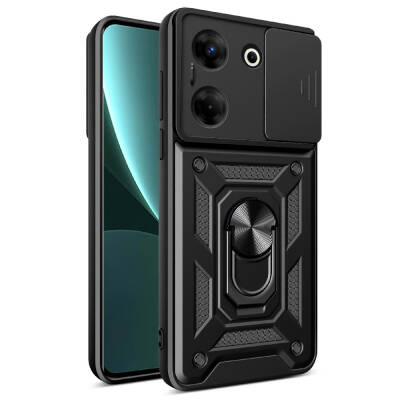 Tecno Camon 20 Case Magnetic Stand Camera Protector Zore Sliding Vega Cover - Zore