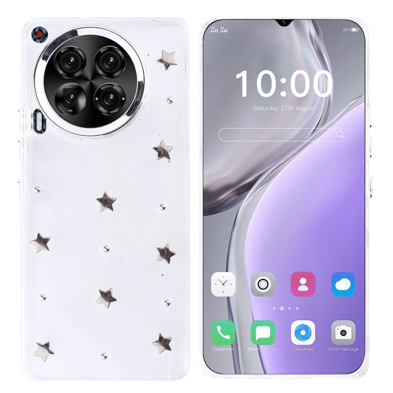 Tecno Camon 30 4G Case Airbag Design Glitter Transparent Zore Kutup Cover - 4